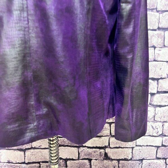 Chico's Purple Faux Leather Long Sleeve Jacket Size M - Picture 6 of 8